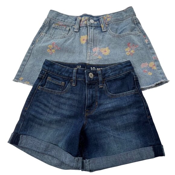Gap Kids Old Navy Denim Shorts Lot of 2 NEW Girls 10 - Picture 1 of 11